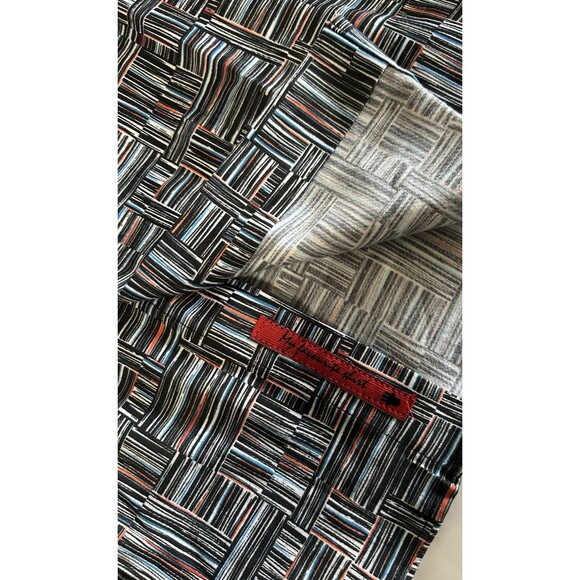 Visconte Black Mens Geo Multi Stretch Cotton Button Up Long Sleeves Shirts Sz S - Picture 5 of 7